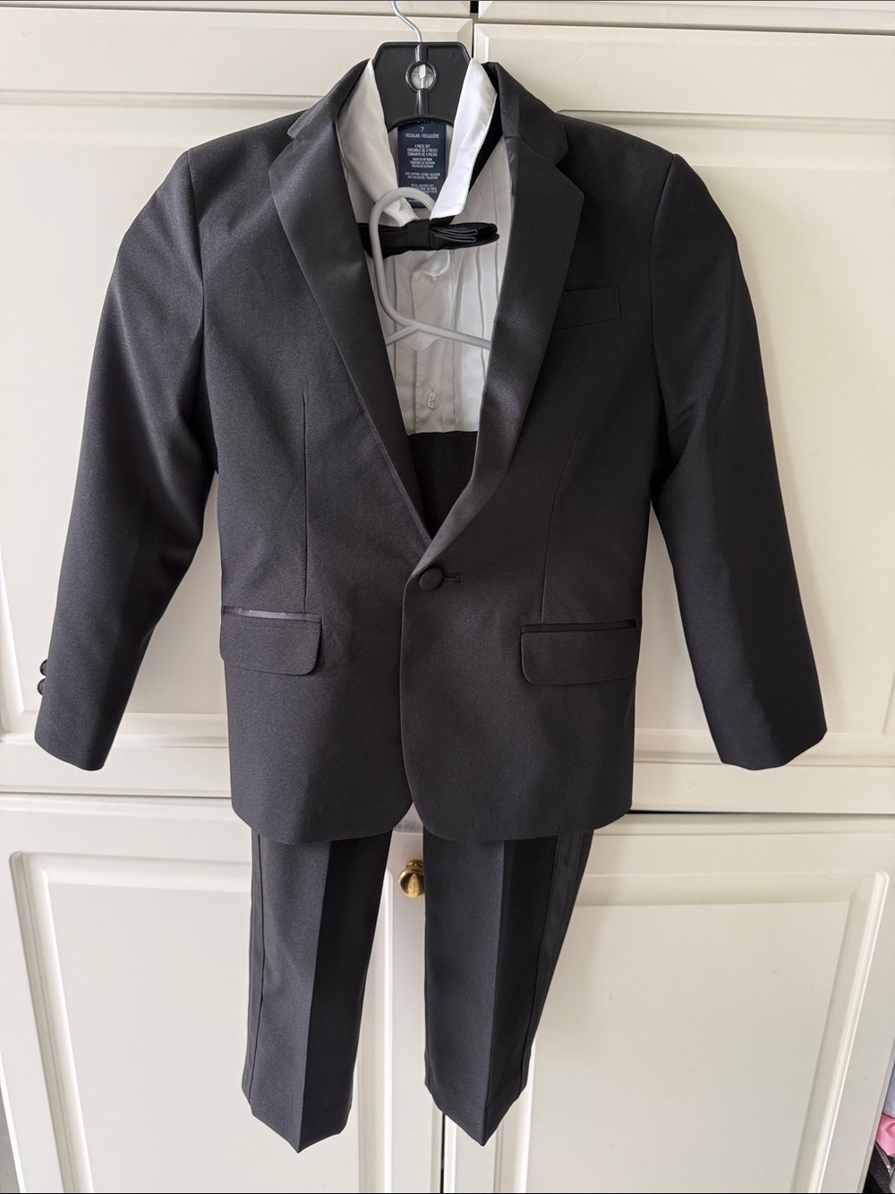 Boys Black Tuxedo Suit with Bow Tie size 7